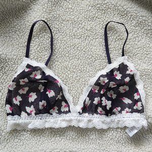Hanky Panky Purple Flowery Sheer Mesh Bralette